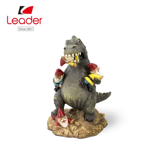 Handcrafts Polyresin Garden   Gnome Massacre, Lawn Gnome Godzilla 