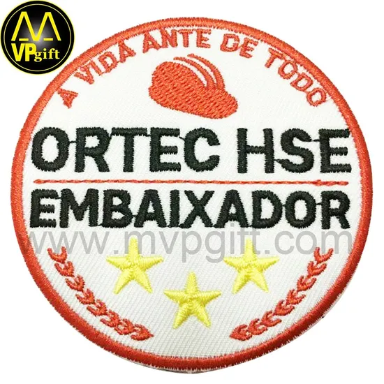 China Factory Custom Colorful Woven School Garment Clothing Arm Chest Name Patch 