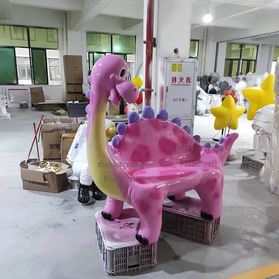 Home Decor Dino Props Bench Handcraft Dinosaur Chairs Statue for Outdoor Use 