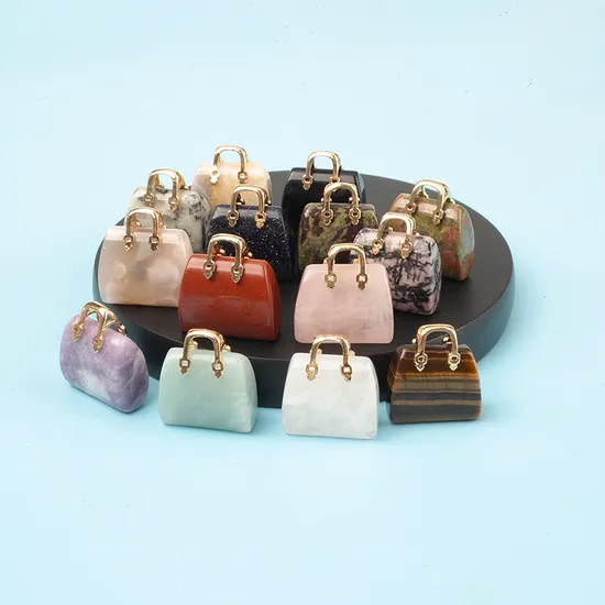 Ntural Gemstone Hand Craft Crystal Bags Accessories 