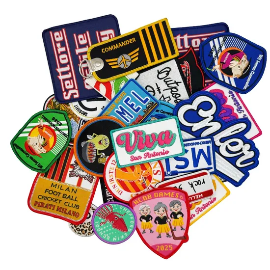 Custom Woven Patches Embroidered Badge Fabric Clothing Label Designs Logo Iron on Embroidery Patch for Garment Accessories 