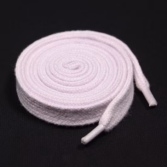 White Custom Flat Shoe Lace with Plastic Tips